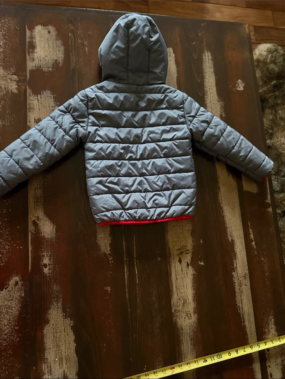 Under Armour Kids Gray Puffer Jacket with Red Lining EUC